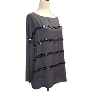 LOFT Teardrop Sequin Flowing Blouse Size Medium